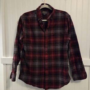 Pendelton Red and Black Plaid Flannel Shirt